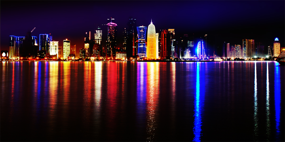 Doha yöaikaan. Kuva: Wikipedia.