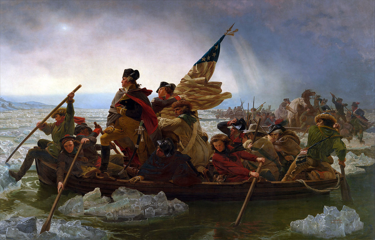 Emanuel Leutzen vuoden 1851 maalaus "Washington Crossing the Delaware". Kuva: Wikimedia Commons