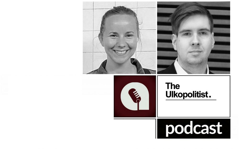 Podcast-jakson kuva. Kuvassa Veera Honkanen ja Juha Saarinen.