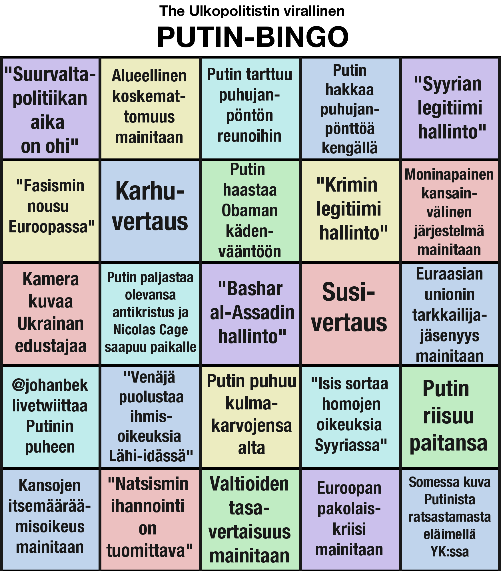 Putin bingo